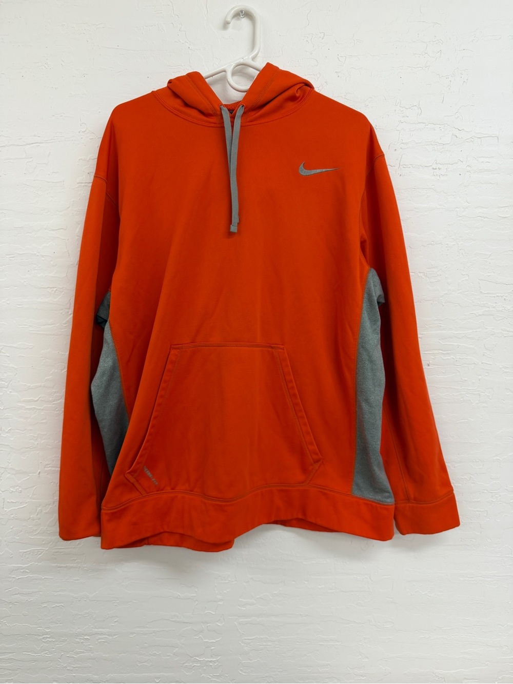 Nike Men’s Orange Hoodie with Gray Panels